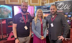 iungo Solutions Chief Executive, Jessica Leigh Jones MBE, with Richard Pring and Sam Leigh, Wales Interactive
