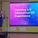 Jessica Leigh Jones MBE speaking at the Coleg Cambria Digital Manufacturing Skills Expo